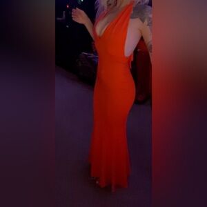 NBD Strapless Coral Gown